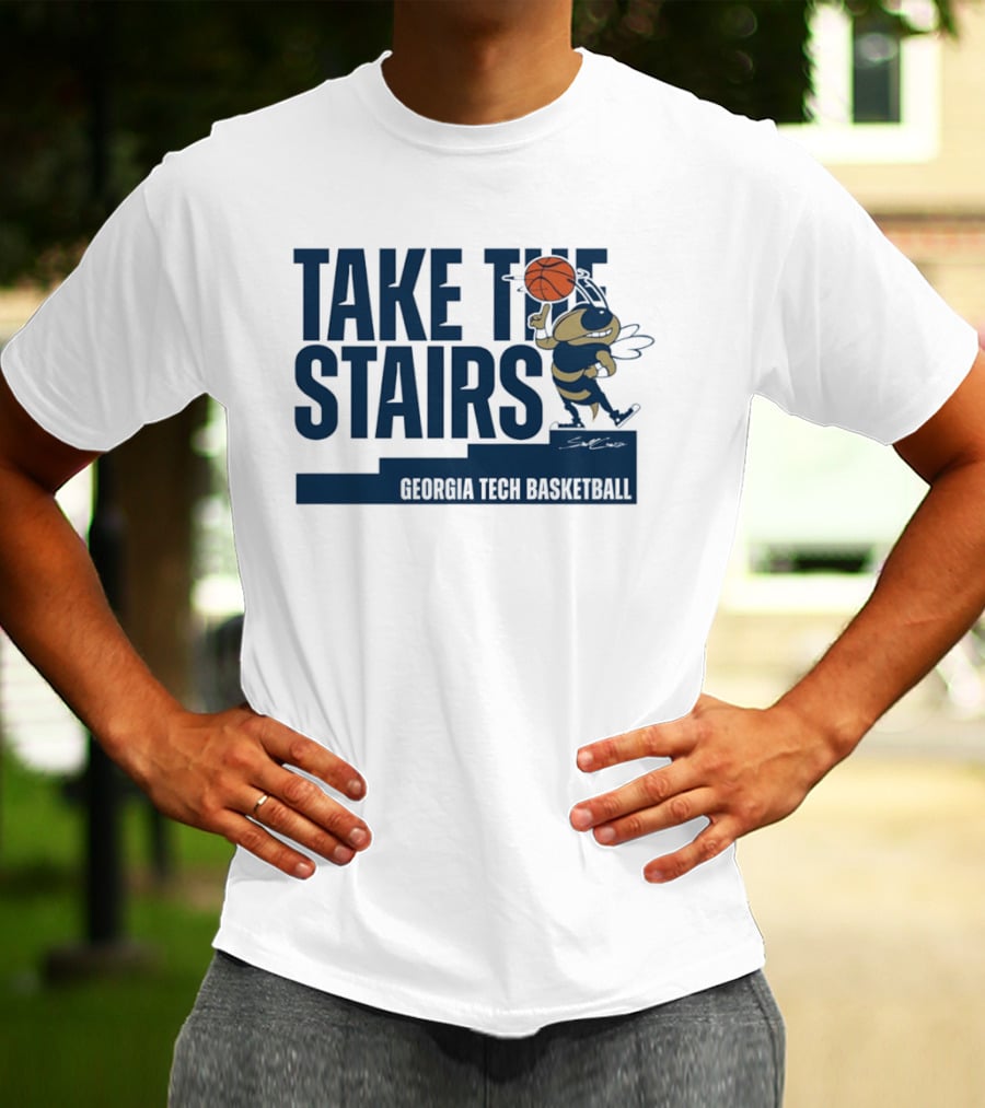 Georgia Tech Basketball Take The Stairs Buzz Basketball T-Shirt