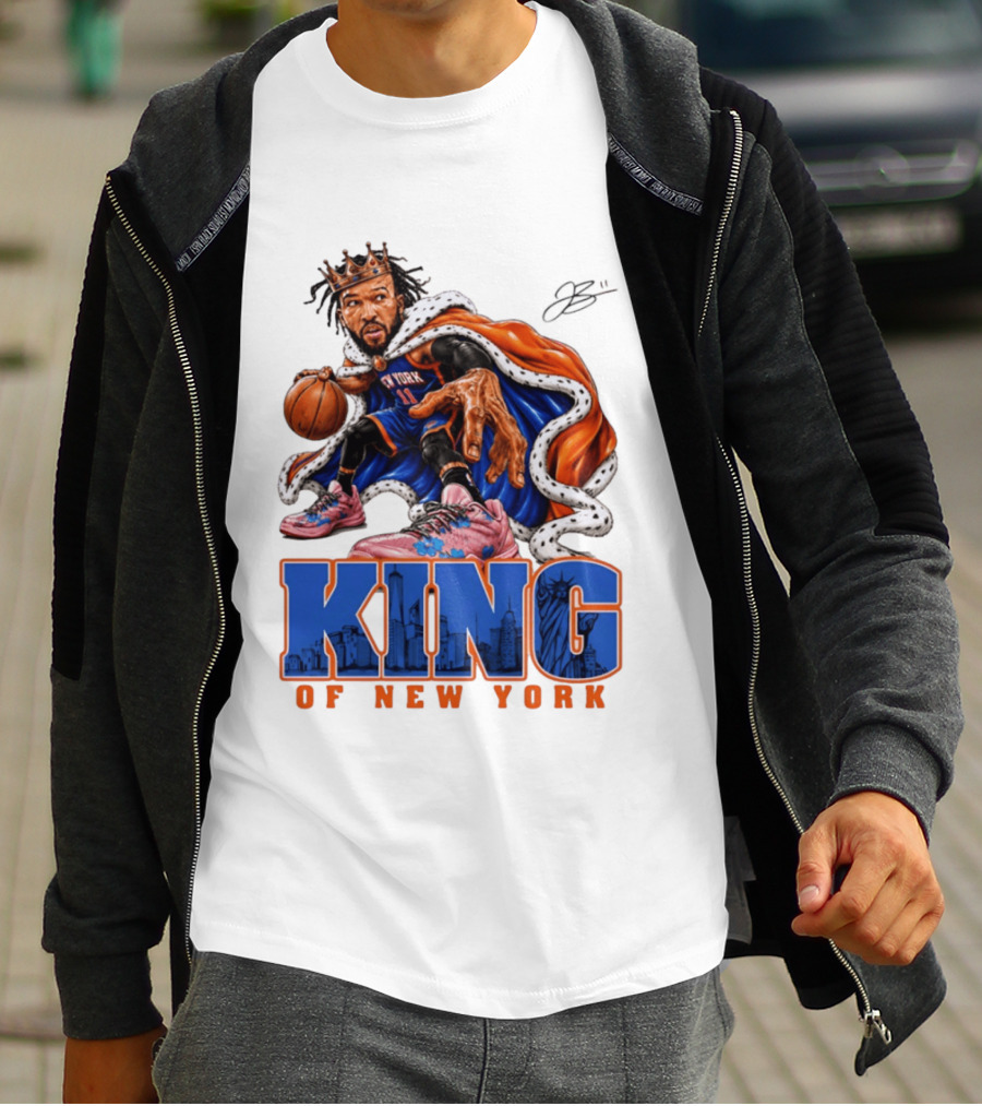 Jalen Brunson King Of New York Knicks Crown Cape T-Shirt