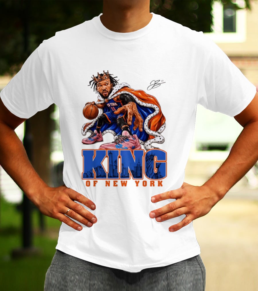 Jalen Brunson King Of New York Knicks Crown Cape T-Shirt