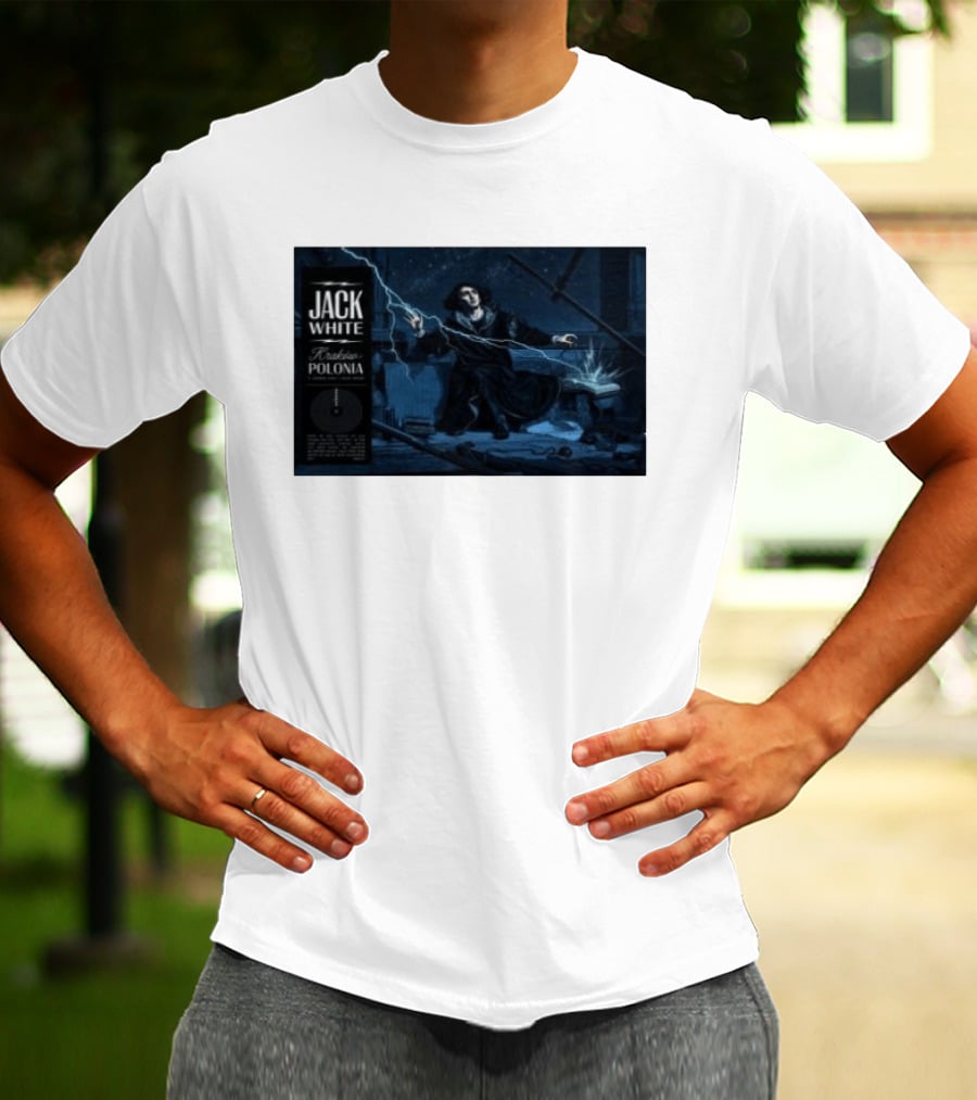 Jack White Kraków Polonia Tour June 2 2026 With Lightning And Figure T-Shirt