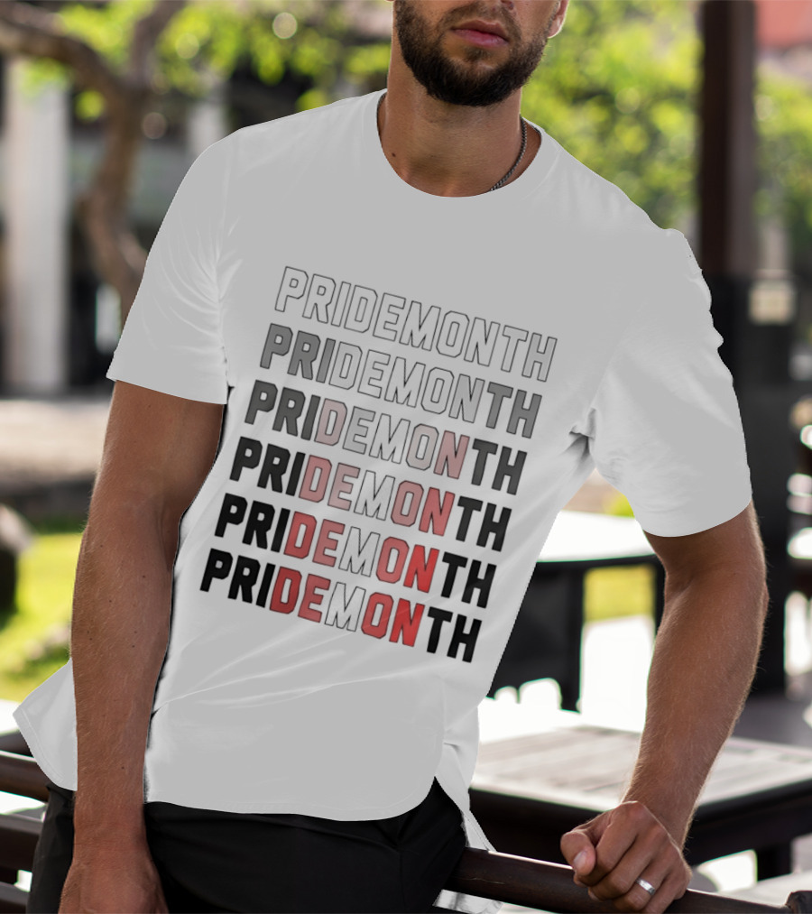 Pride Month Lesbian Flag Gradient Minimalist Rainbow DE Month T-Shirt