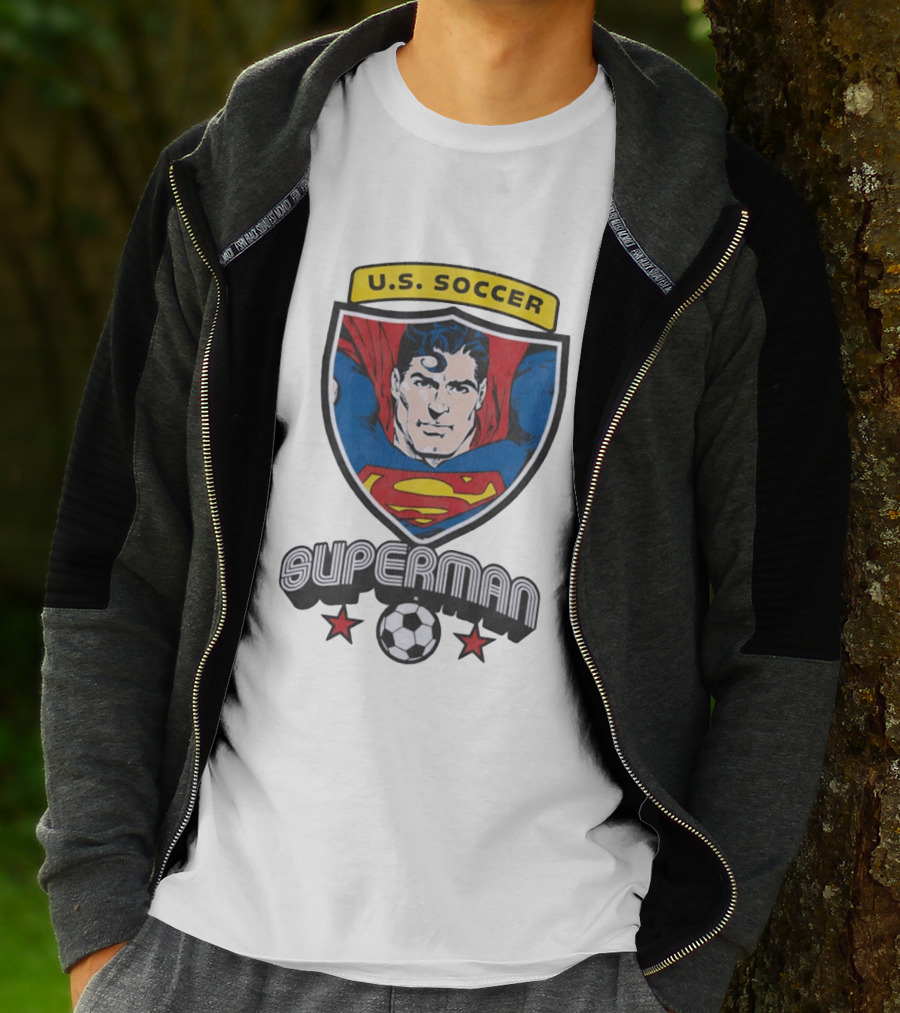 Superman U.S. Soccer Shield Soccer Ball Iconic Crest T-Shirt
