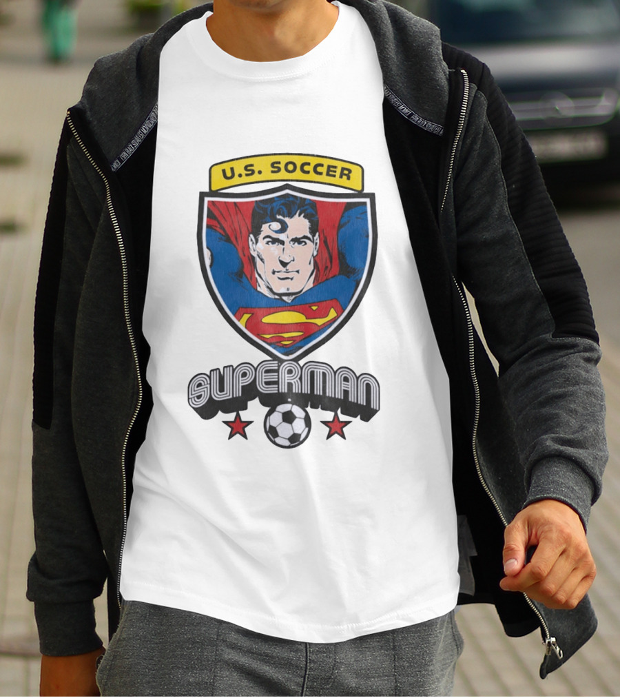 Superman U.S. Soccer Shield Soccer Ball Iconic Crest T-Shirt
