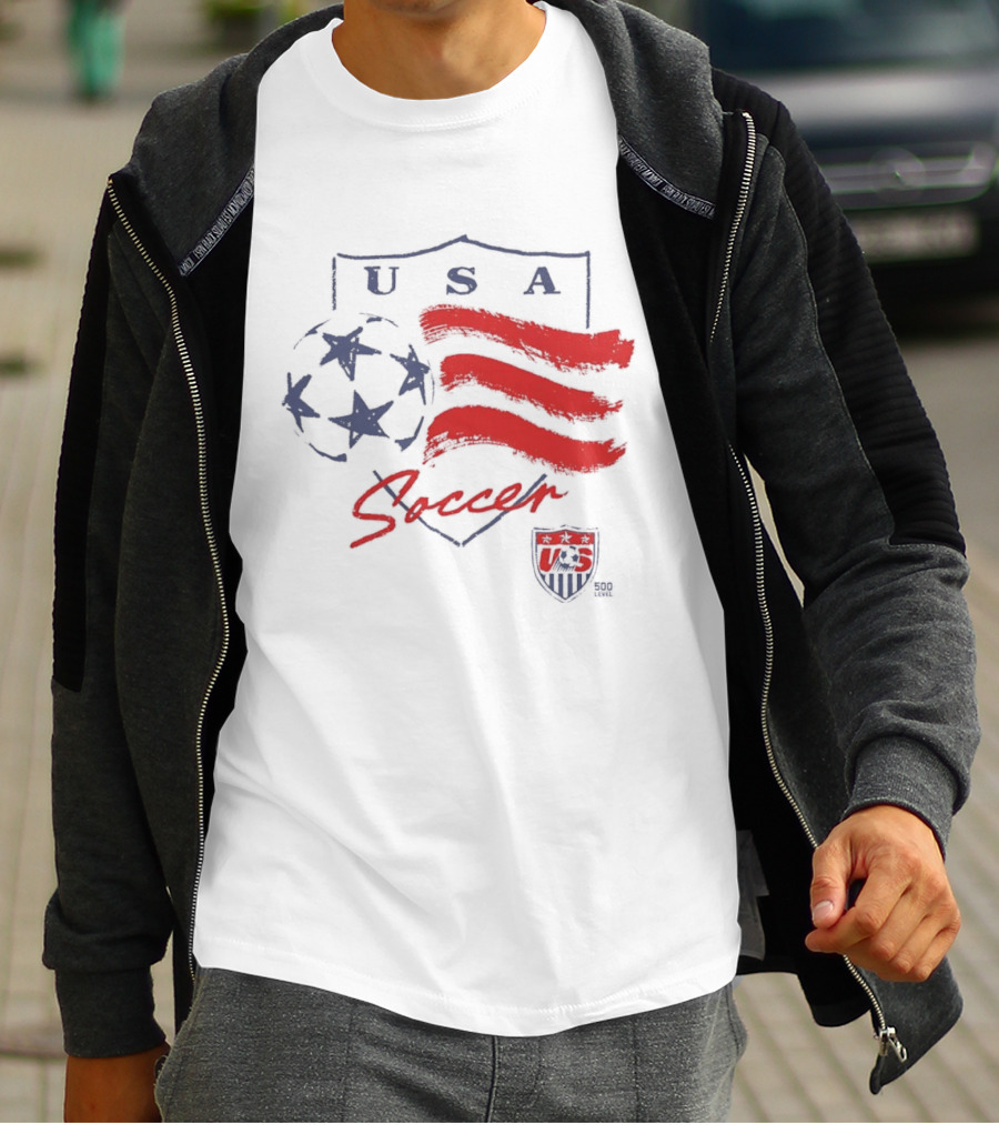 USA Soccer Federation Shield Stars And Stripes Football T-Shirt