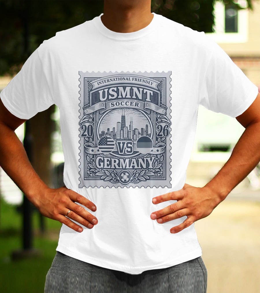 International Friendly 2026 USMNT Soccer Vs Germany Chicago Skyline T-Shirt