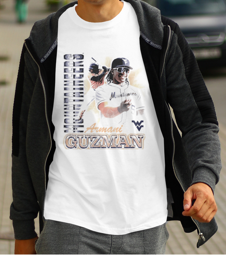 Armani Guzman West Virginia Mountaineers Baseball Player T-Shirt