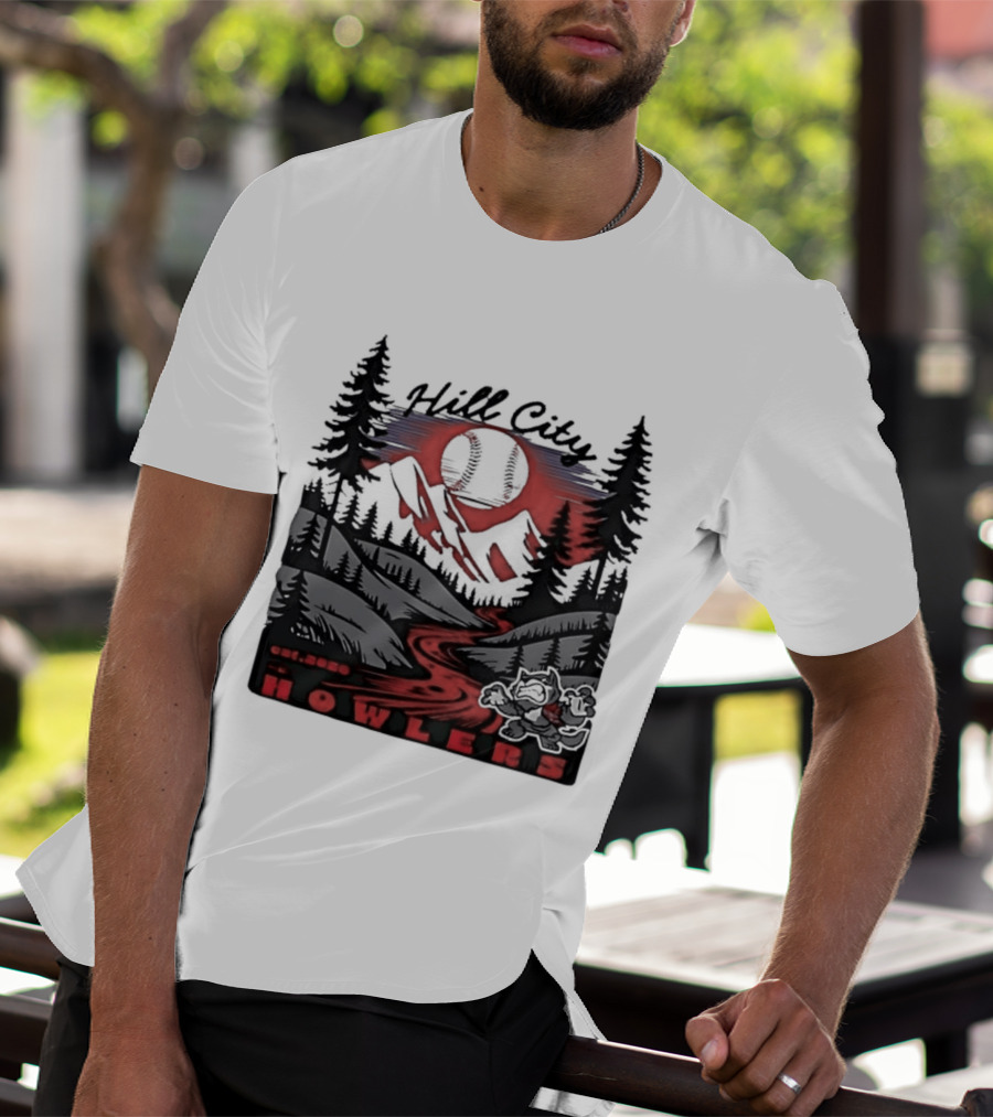 Hill City Howlers Est 2020 Mountain Pine Tree Forest Nature Sports T-Shirt