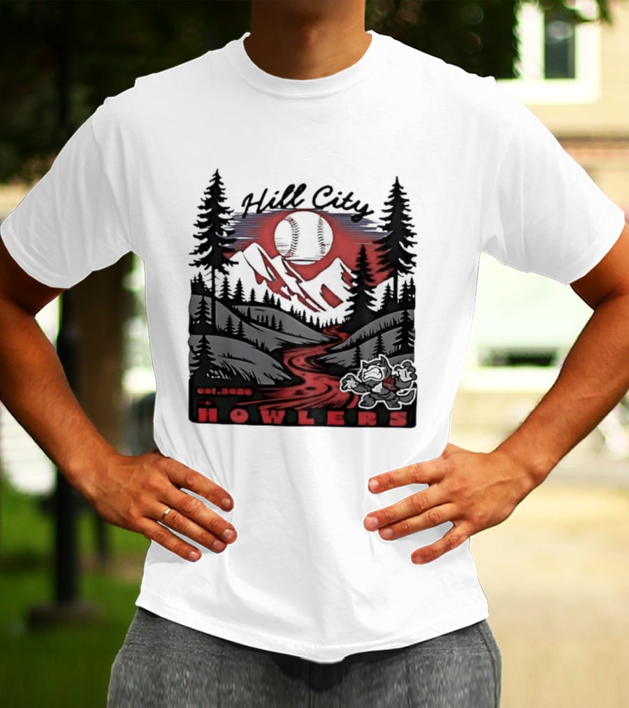 Hill City Howlers Est 2020 Mountain Pine Tree Forest Nature Sports T-Shirt