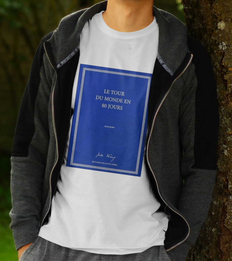 Le Tour Du Monde En 80 Jours Manuscrit Jules Verne Éditions Des Saints Pères T-Shirt