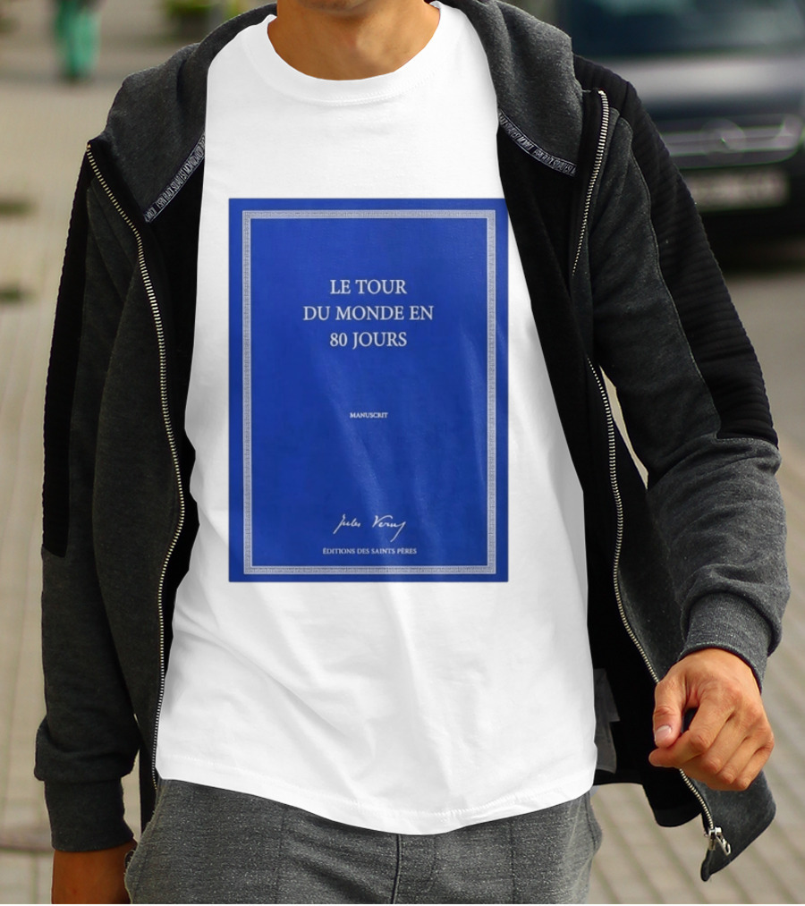 Le Tour Du Monde En 80 Jours Manuscrit Jules Verne Éditions Des Saints Pères T-Shirt