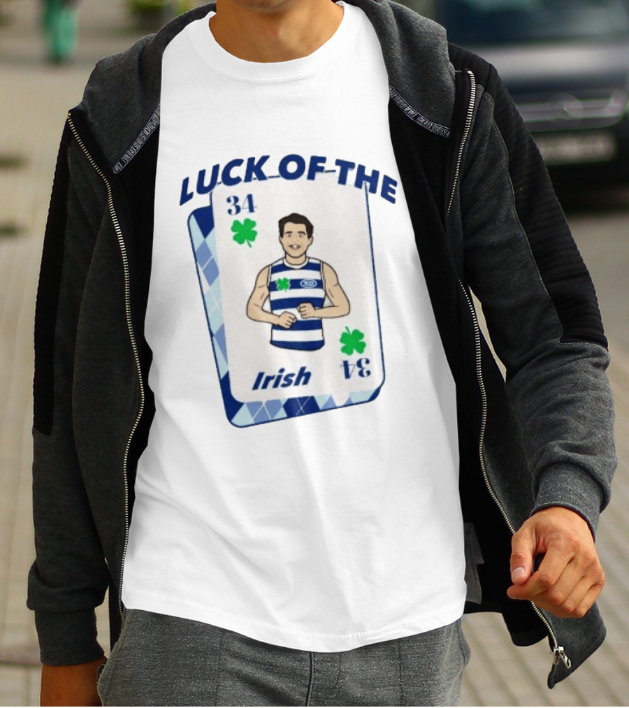 Luck Of The Irish 34 Playing Card Featuring Athletic Character And Shamrocks T-Shirt