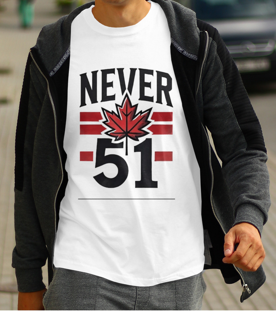 Never 51 Canada Flag Maple Leaf T-Shirt