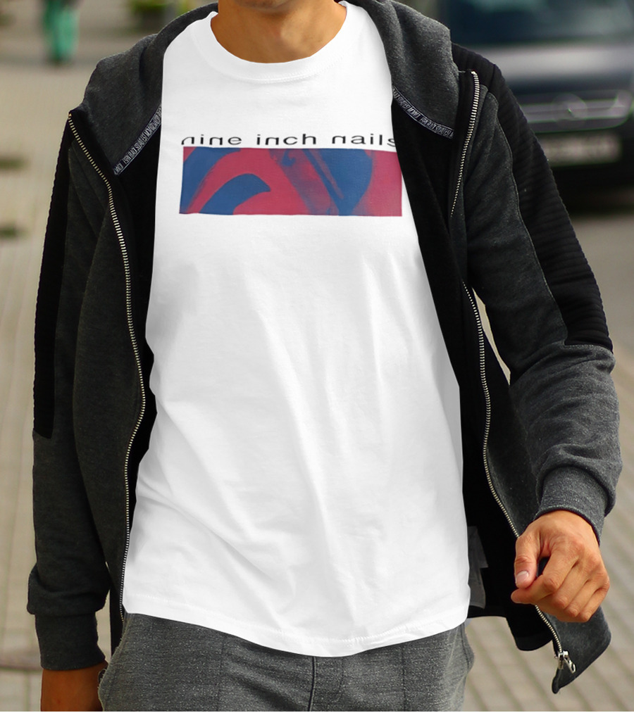 Nine Inch Nails Music Abstract Red Blue T-Shirt