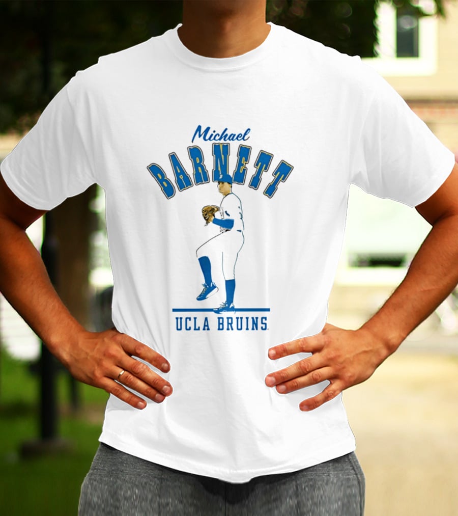 Michael Barnett UCLA Bruins Baseball Pitching T-Shirt