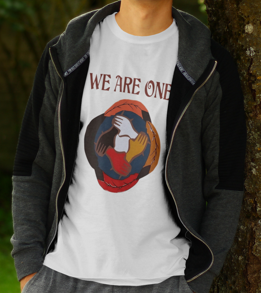 We Are One Unity Hands Feathers Orange Culture Heritage Collective T-Shirt