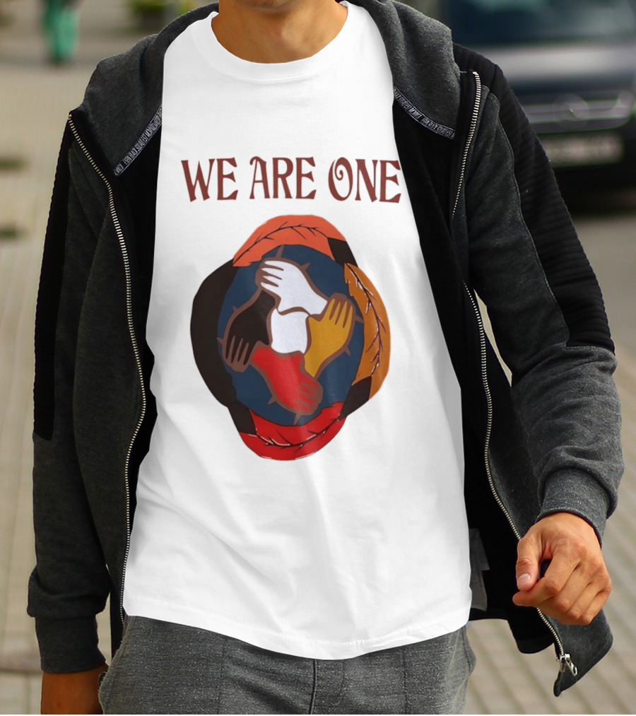 We Are One Unity Hands Feathers Orange Culture Heritage Collective T-Shirt