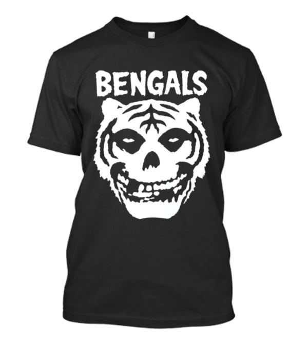 Bengals Skull Tiger Face Fusion T-Shirt
