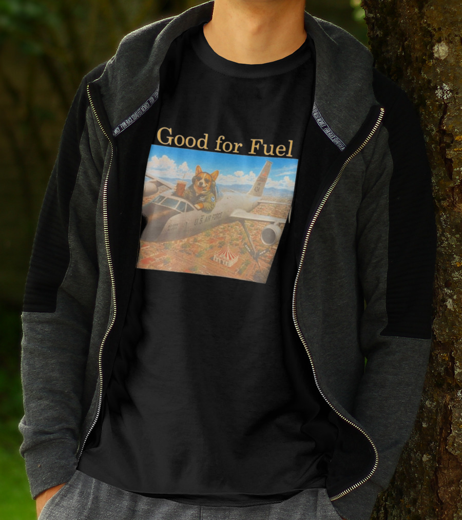 Corgi Pilot In U.S. Air Force Cockpit Good For Fuel T-Shirt