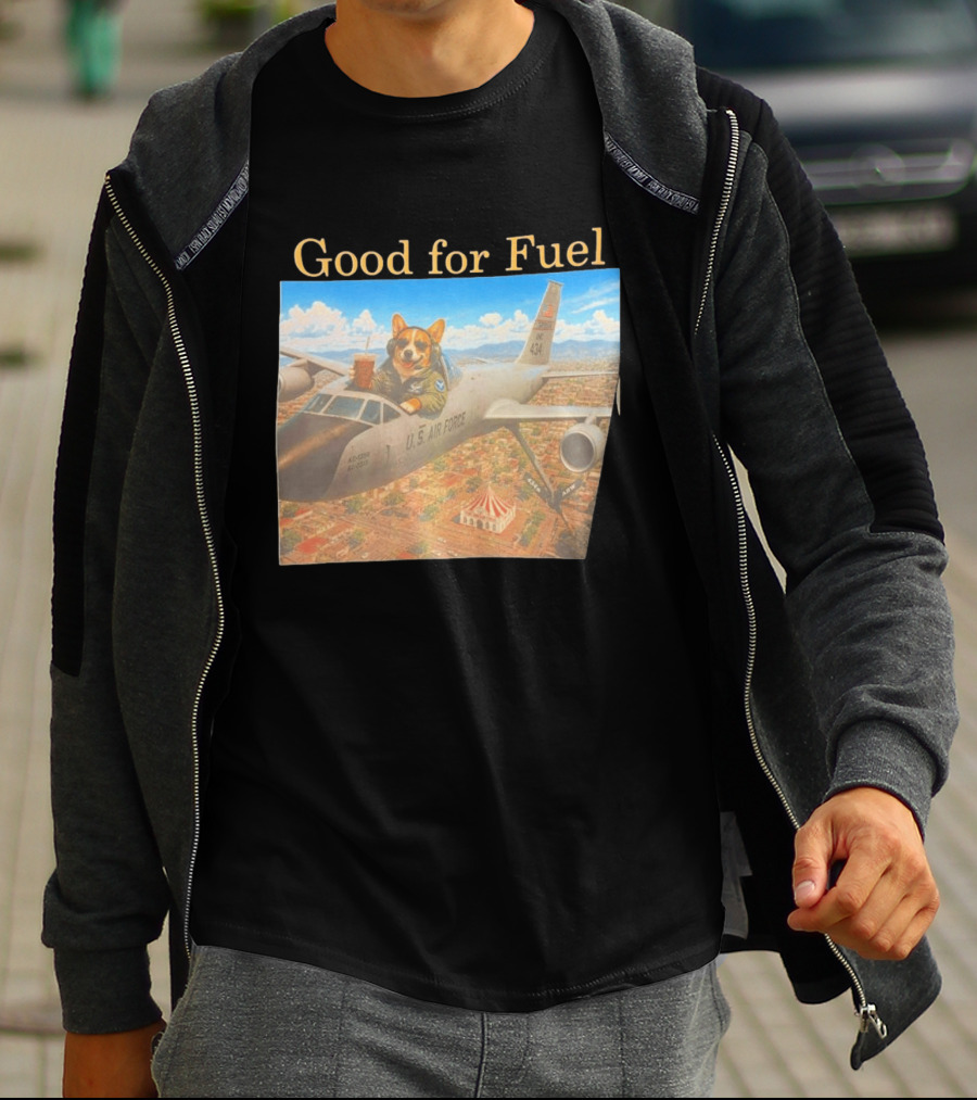 Corgi Pilot In U.S. Air Force Cockpit Good For Fuel T-Shirt