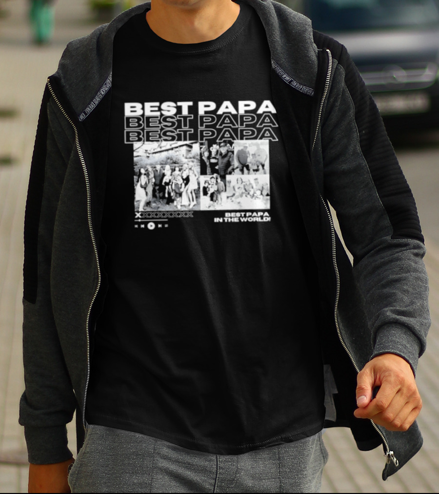 Best Papa In The World Family Celebration Images T-Shirt