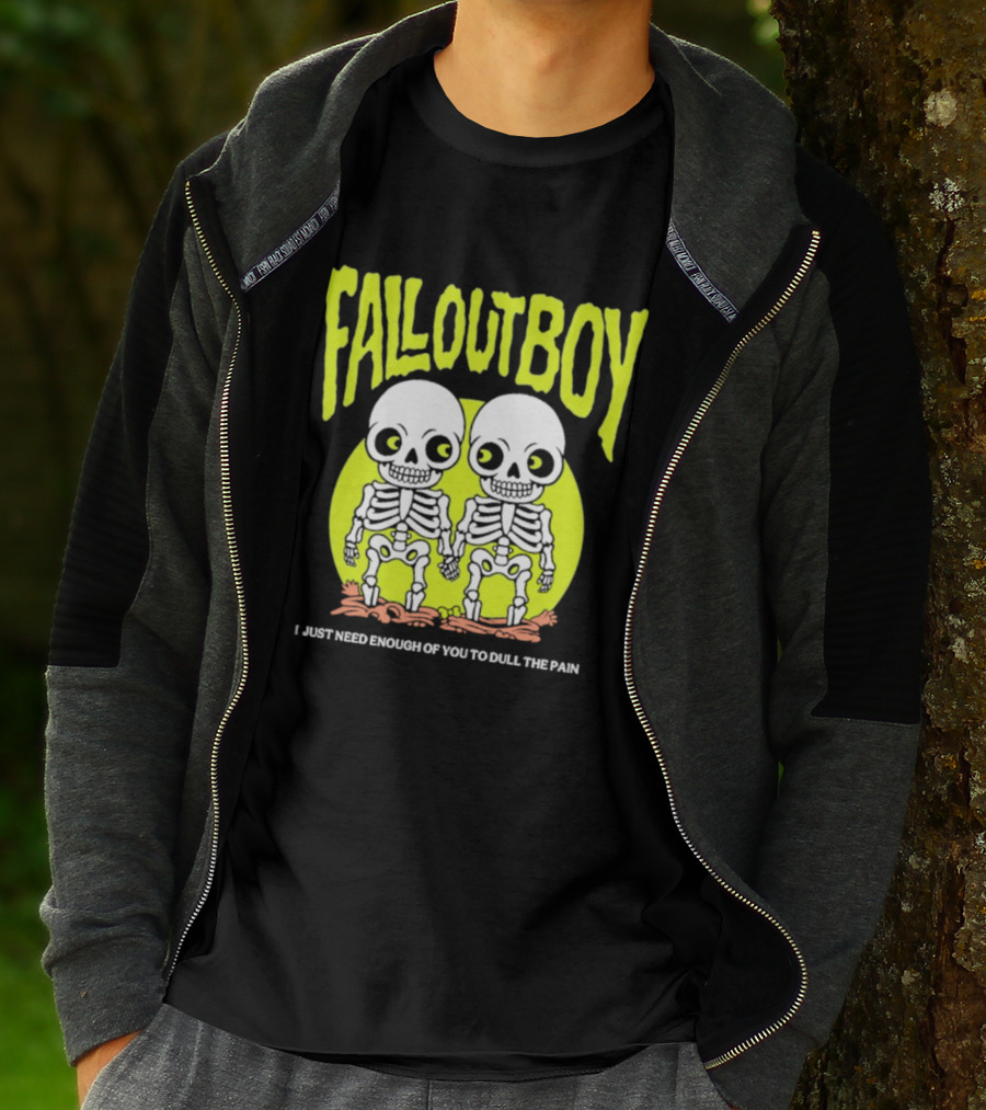 Fall Out Boy Twin Skeleton I Just Need Enough Of You To Dull The Pain T-Shirt