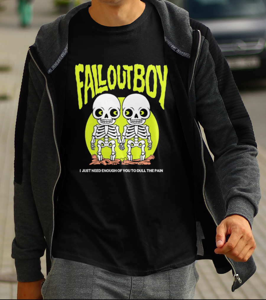 Fall Out Boy Twin Skeleton I Just Need Enough Of You To Dull The Pain T-Shirt