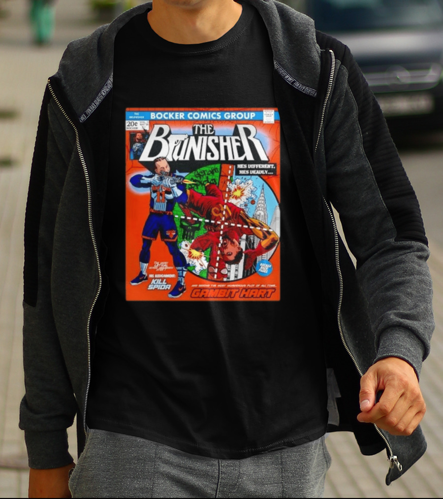 Bocker Comics Group The Brunisher Kill Spida Gambit Hart T-Shirt