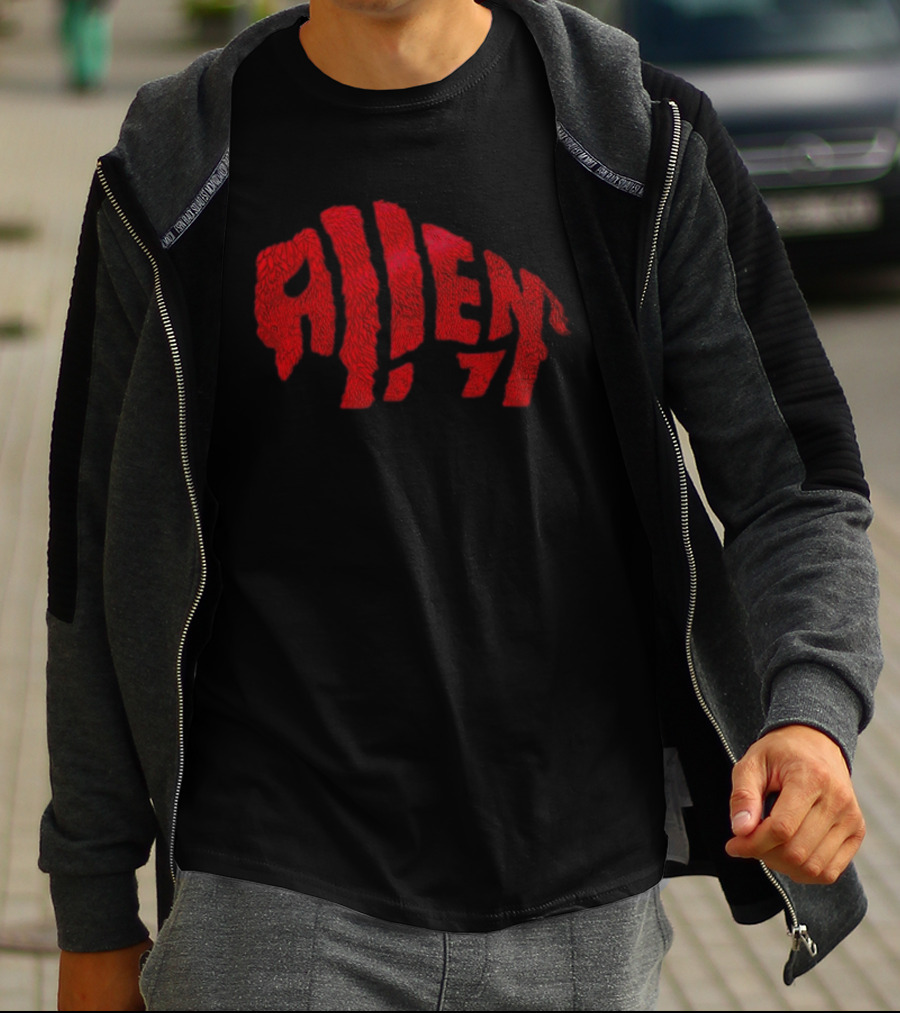 Allen Buffalo Bills Football Player Red Furry Letters T-Shirt
