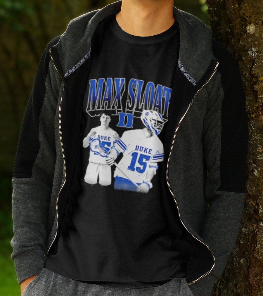 Max Sloat Duke Blue Devils Lacrosse Number 15 Sports Fan Gear T-Shirt