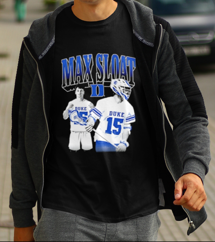 Max Sloat Duke Blue Devils Lacrosse Number 15 Sports Fan Gear T-Shirt