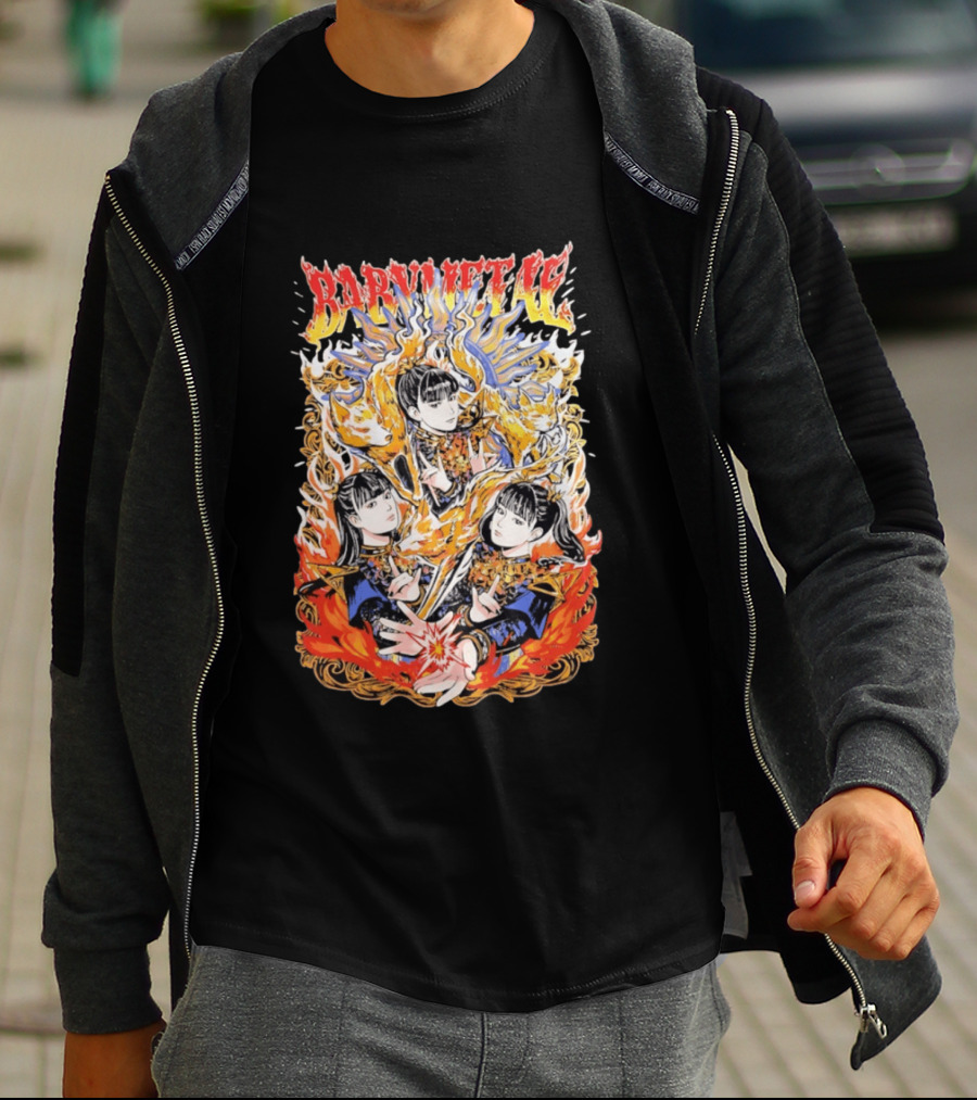 Babymetal Fox God Trio Flames Heavy Metal T-Shirt