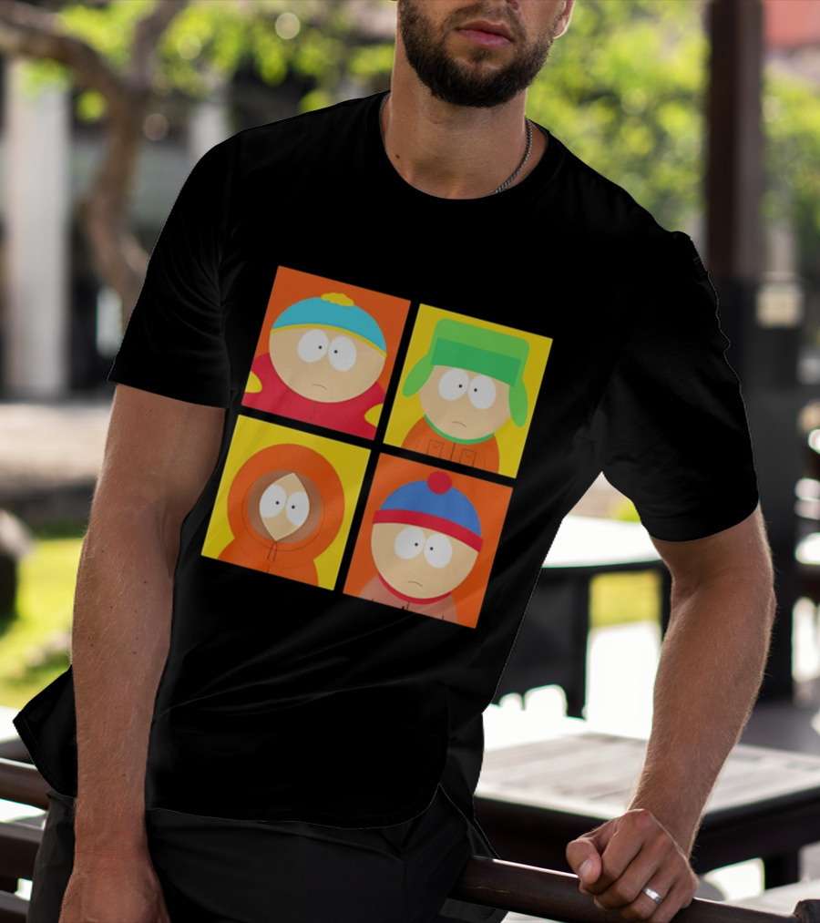 South Park Characters Cartman Kyle Kenny Stan Pop Blocks T-Shirt