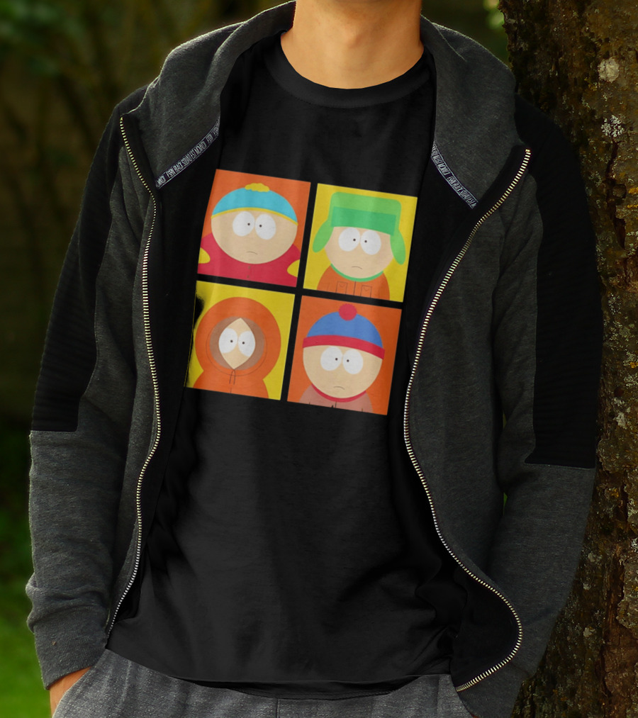 South Park Characters Cartman Kyle Kenny Stan Pop Blocks T-Shirt