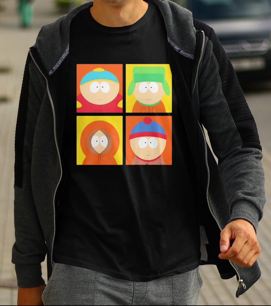 South Park Characters Cartman Kyle Kenny Stan Pop Blocks T-Shirt