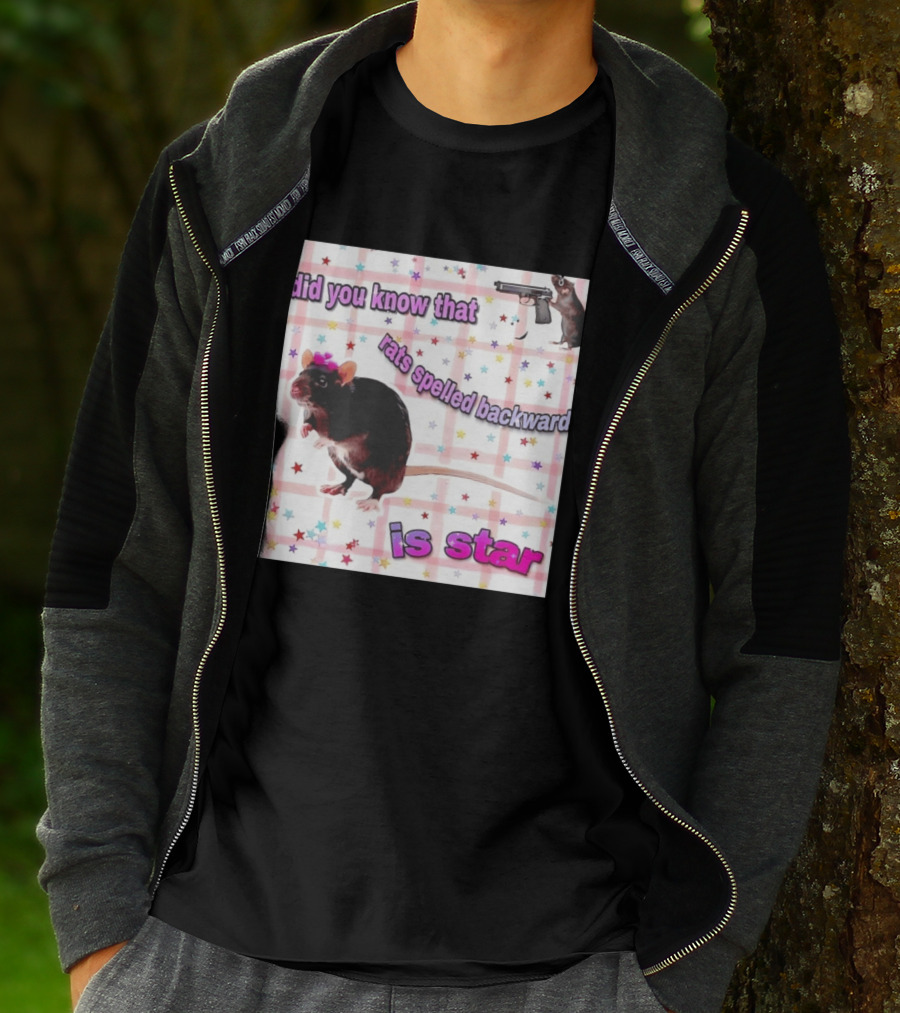 Did You Know That Rats Spelled Backward Is Star Rat With Gun And Stars T-Shirt