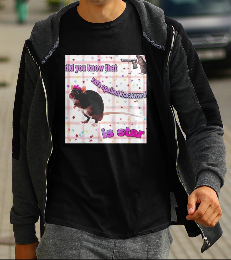 Did You Know That Rats Spelled Backward Is Star Rat With Gun And Stars T-Shirt