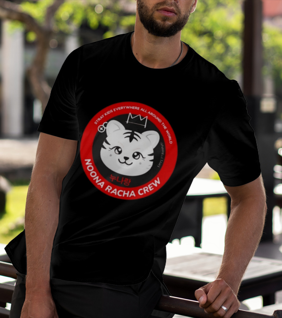 Stray Kids Everywhere All Around The World Noona Racha Crew Tiger Face T-Shirt