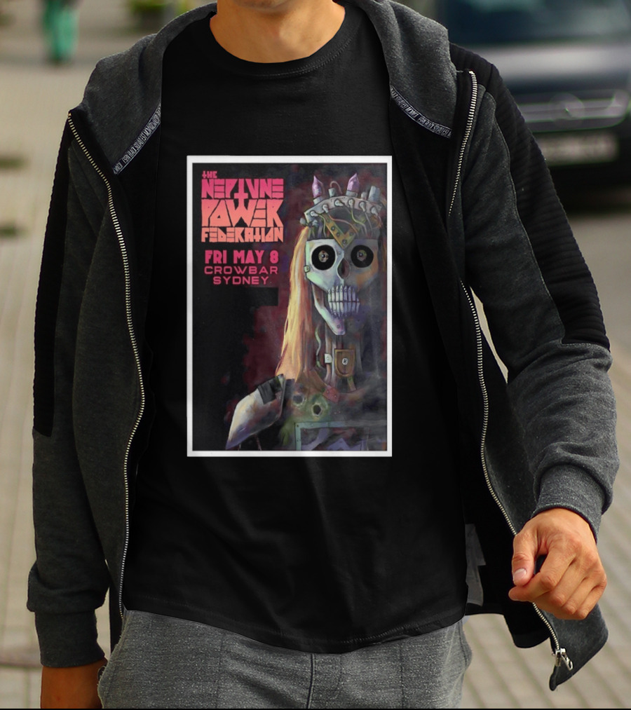 The Neptune Power Federation May 8 Crowbar Sydney Skull T-Shirt
