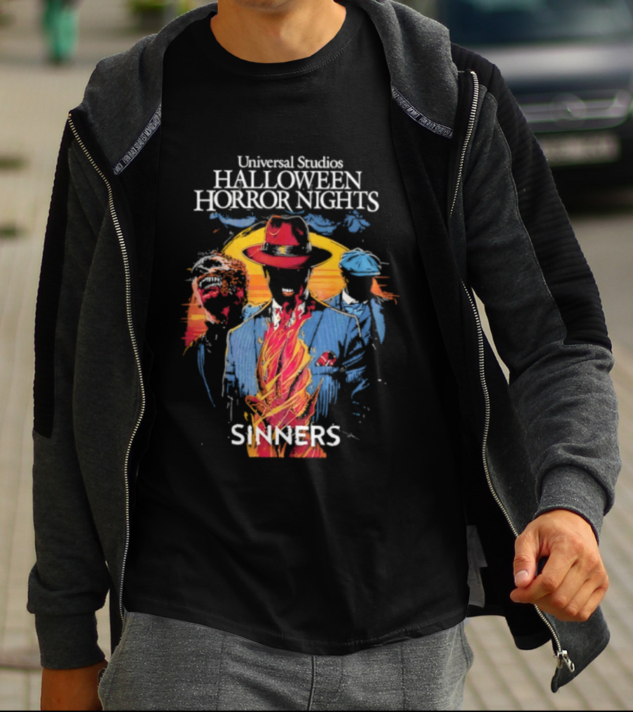 Universal Studios Halloween Horror Nights Sinners Horror Gangster T-Shirt
