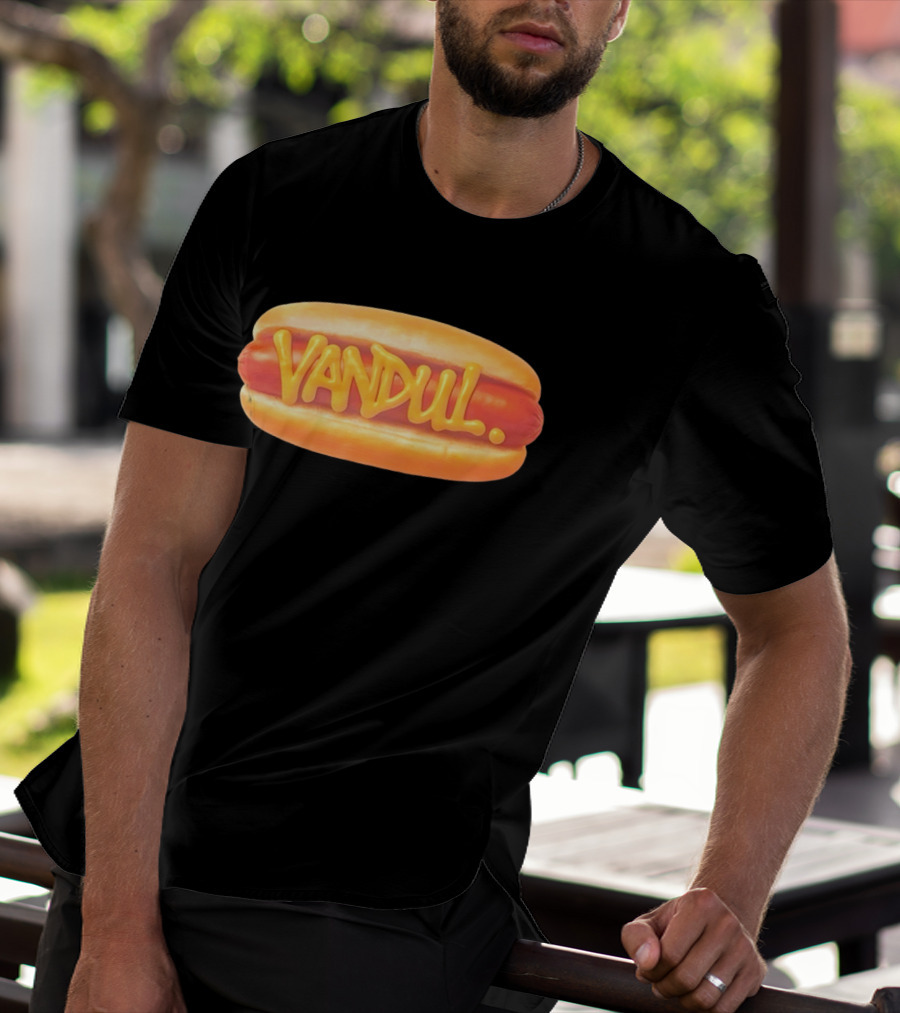 Vandul Mustard Hot Dog Bold Typeface T-Shirt