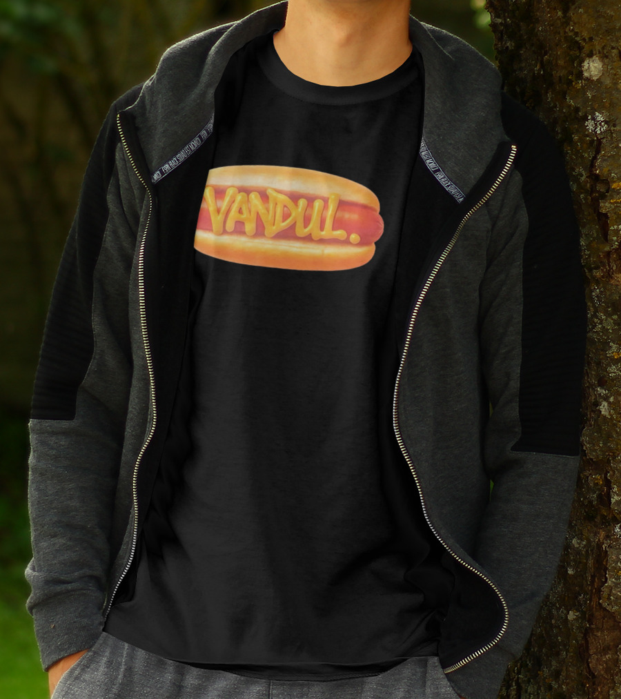 Vandul Mustard Hot Dog Bold Typeface T-Shirt
