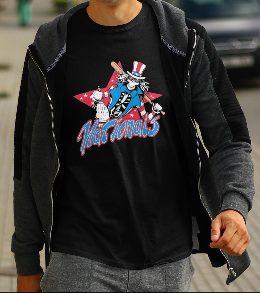 Washington Nationals Grateful Dead Uncle Sam Star Baseball Collaboration T-Shirt