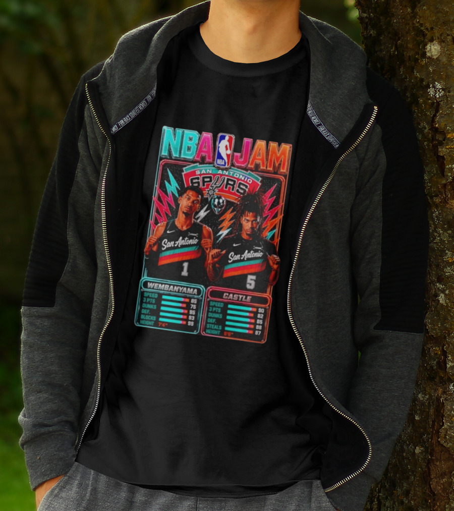 NBA Jam Wembanyama Castle San Antonio Spurs T-Shirt