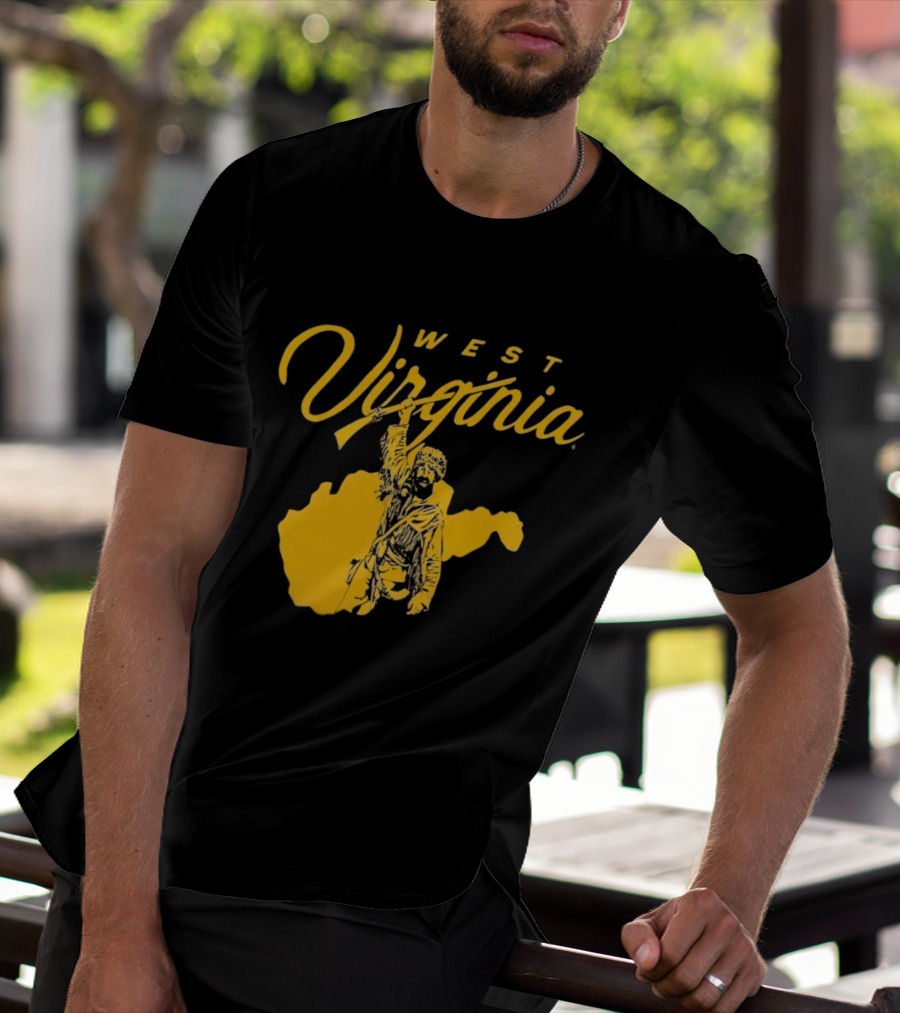 West Virginia Mountaineers State Outline Mountaineer T-Shirt