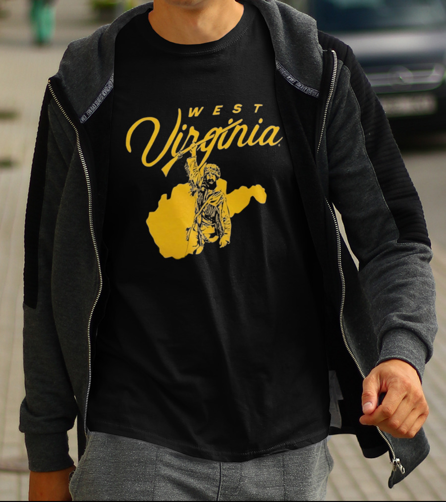 West Virginia Mountaineers State Outline Mountaineer T-Shirt