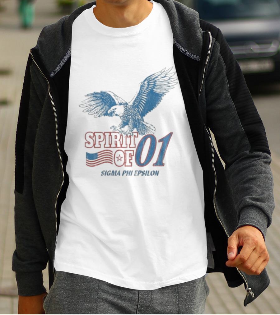 Spirit Of 01 Sigep Fraternity Eagle And Flag T-Shirt