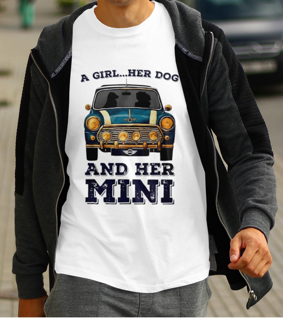 A Girl Her Dog And Her Mini T-Shirt