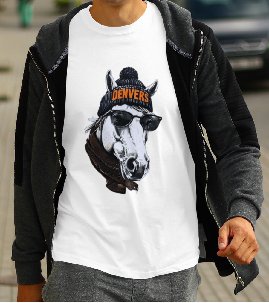 Denvers Horse With Hat Sunglasses And Scarf T-Shirt