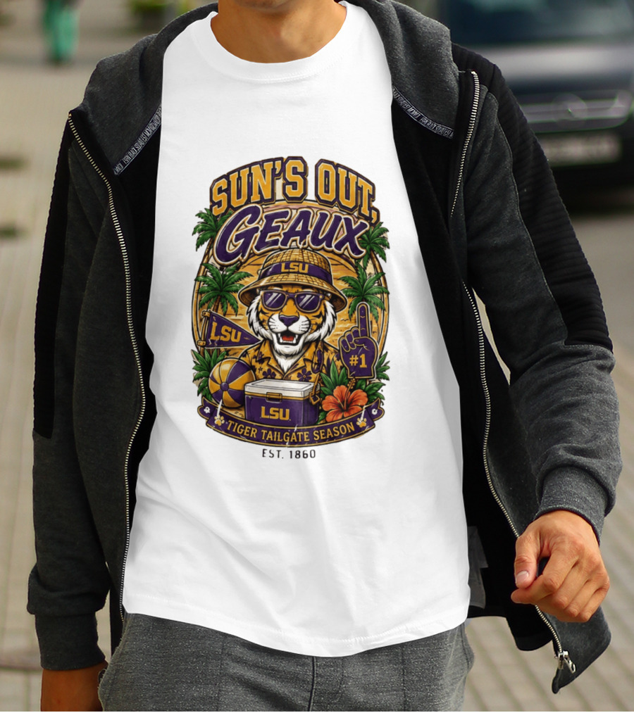 Sun's Out Geaux LSU Tiger Tailgate Season Est 1860 T-Shirt
