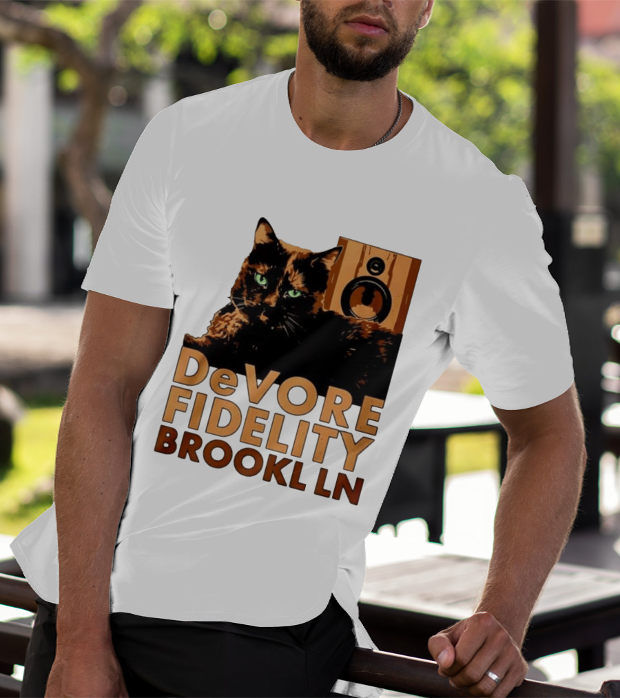 DeVore Fidelity Brooklyn Cat Speaker T-Shirt
